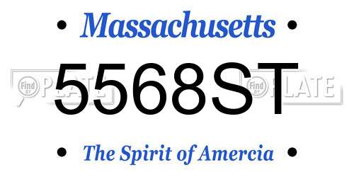 5568ST Massachusetts License Plate