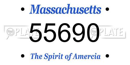 55690 Massachusetts License Plate