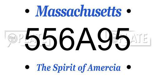 556A95 Massachusetts License Plate
