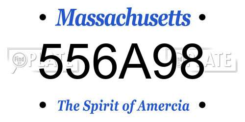 556A98 Massachusetts License Plate