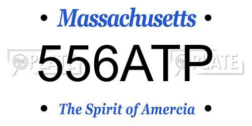 556ATP Massachusetts License Plate