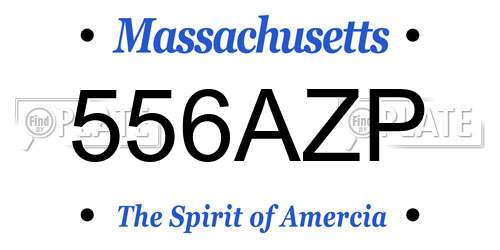 556AZP Massachusetts License Plate