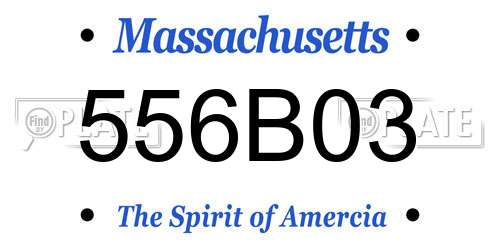 556B03 Massachusetts License Plate