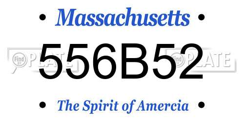 556B52 Massachusetts License Plate