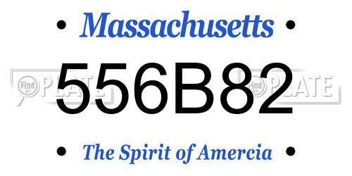 556B82 Massachusetts License Plate