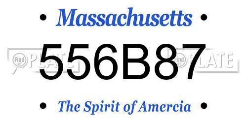 556B87 Massachusetts License Plate