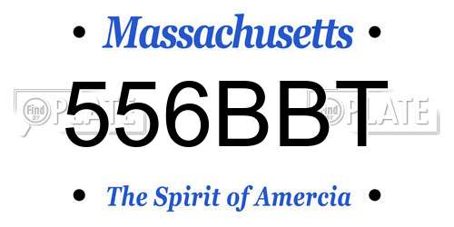 556BBT Massachusetts License Plate