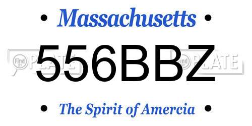 556BBZ Massachusetts License Plate
