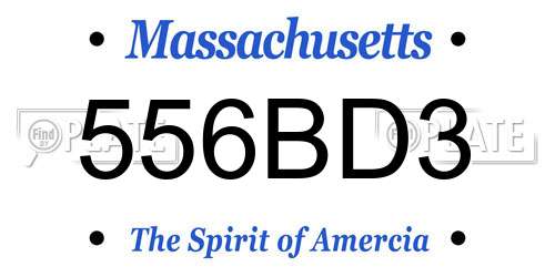 556BD3 Massachusetts License Plate
