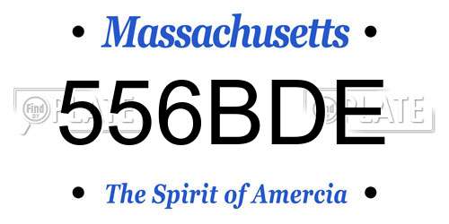 556BDE Massachusetts License Plate