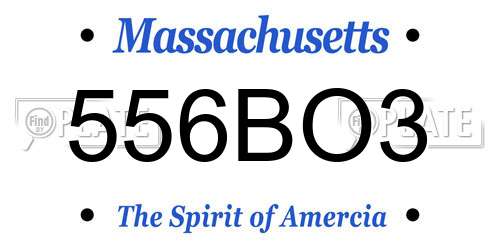 556BO3 Massachusetts License Plate