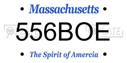 556BOE Massachusetts License Plate