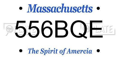 556BQE Massachusetts License Plate