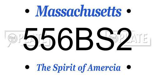 556BS2 Massachusetts License Plate