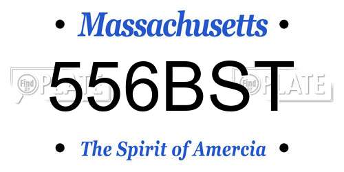 556BST Massachusetts License Plate
