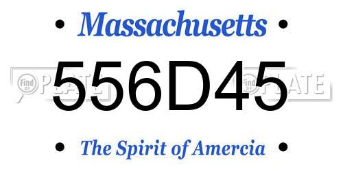 556D45 Massachusetts License Plate