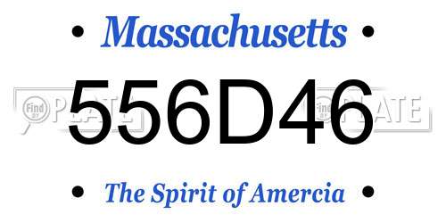 556D46 Massachusetts License Plate