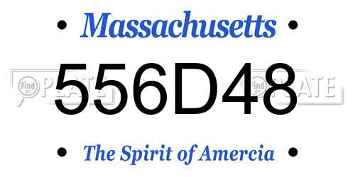 556D48 Massachusetts License Plate