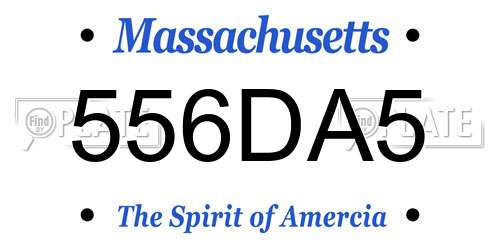 556DA5 Massachusetts License Plate