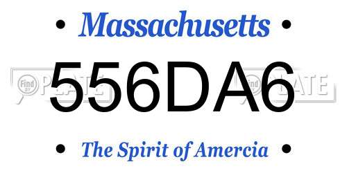556DA6 Massachusetts License Plate