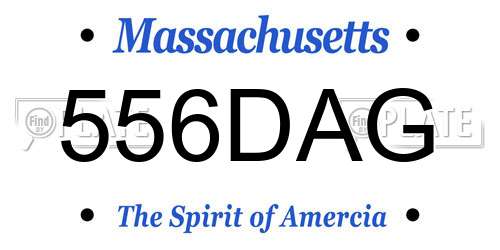 556DAG Massachusetts License Plate