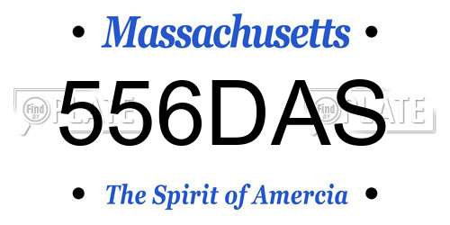 556DAS Massachusetts License Plate