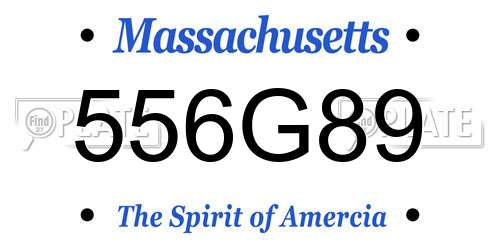 556G89 Massachusetts License Plate