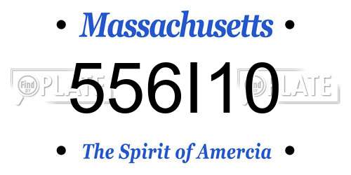 556I10 Massachusetts License Plate