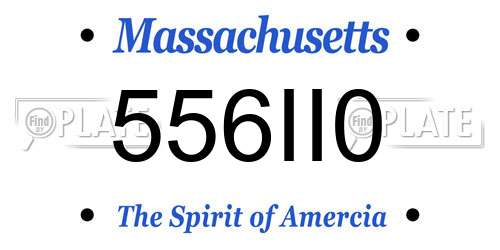 556II0 Massachusetts License Plate