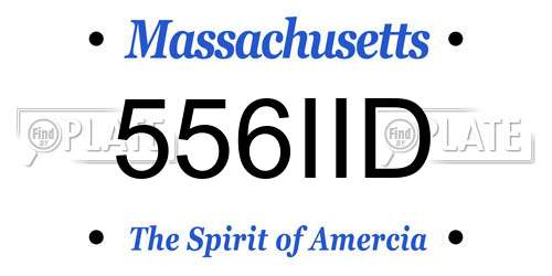 556IID Massachusetts License Plate
