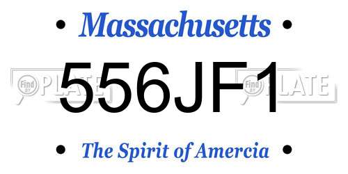 556JF1 Massachusetts License Plate