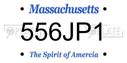 556JP1 Massachusetts License Plate