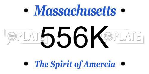 556K Massachusetts License Plate