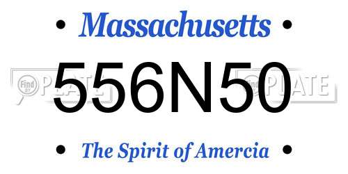 556N50 Massachusetts License Plate