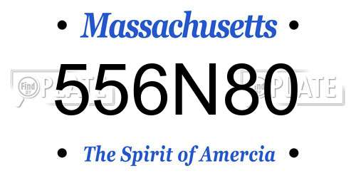 556N80 Massachusetts License Plate