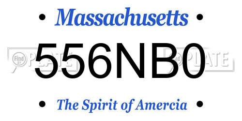 556NB0 Massachusetts License Plate