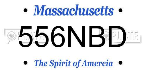 556NBD Massachusetts License Plate