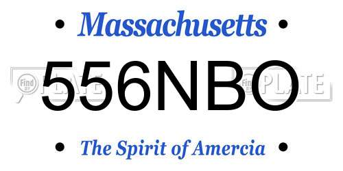 556NBO Massachusetts License Plate