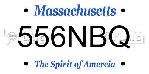 556NBQ Massachusetts License Plate