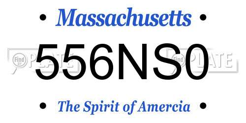 556NS0 Massachusetts License Plate