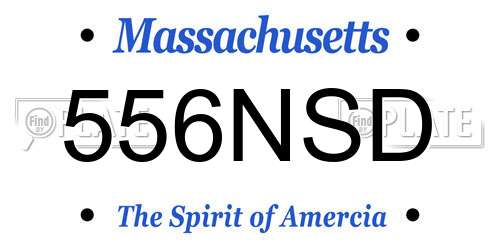 556NSD Massachusetts License Plate