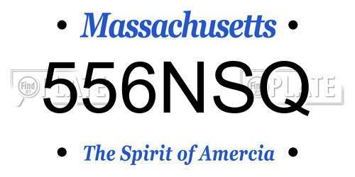 556NSQ Massachusetts License Plate