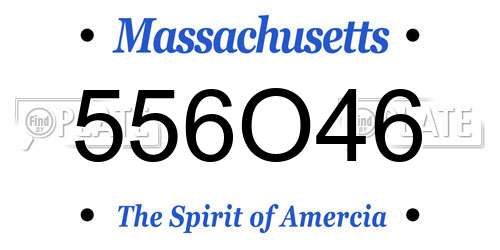 556O46 Massachusetts License Plate