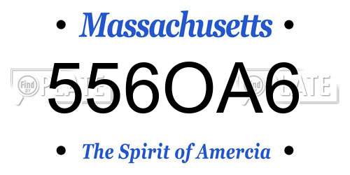 556OA6 Massachusetts License Plate