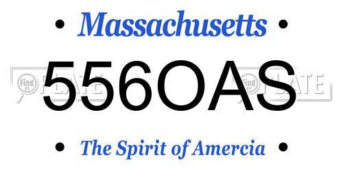 556OAS Massachusetts License Plate