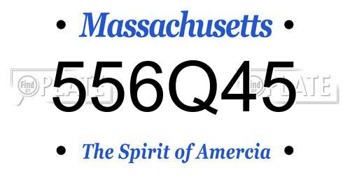 556Q45 Massachusetts License Plate
