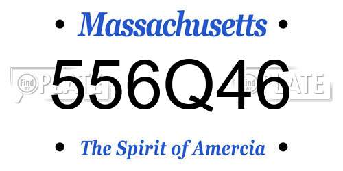 556Q46 Massachusetts License Plate