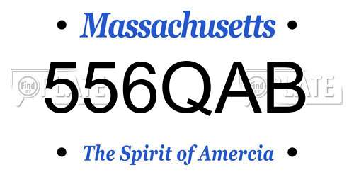 556QAB Massachusetts License Plate