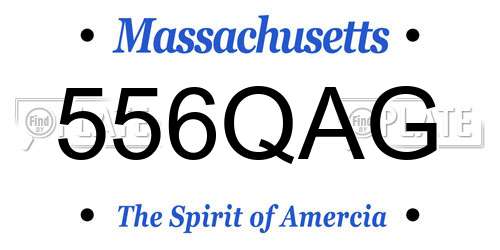 556QAG Massachusetts License Plate