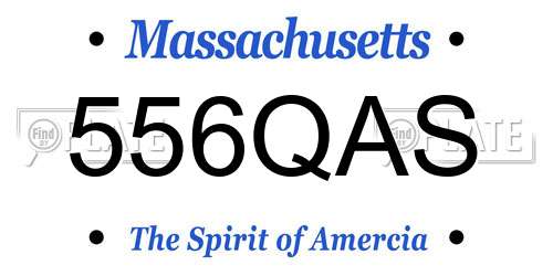 556QAS Massachusetts License Plate